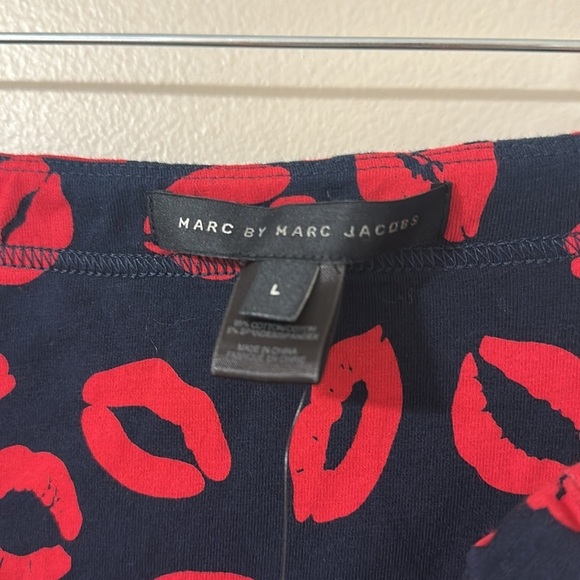 Marc by Marc Jacobs Pucker Up Strapless Dress Lips Print Navy & Red Sz Large NWT - Picture 11 of 15